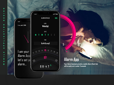 Alarm App alarm app clock dark reminder