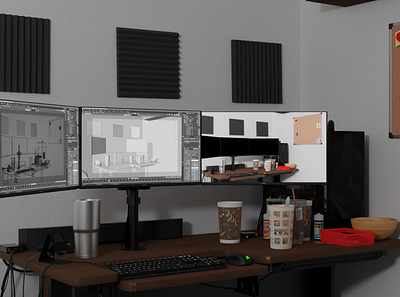 My Desk 3d blender