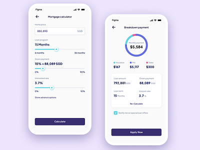 Loan Calculator calculator dailyui loan mobile mobileapp ui