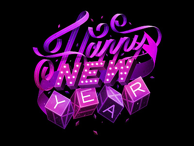 125/365 Happy New Year graphism handlettering illustration ipad lettering lettrage logotype procreate type typography