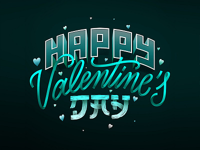 151/365 Happy Valentine's Day graphism handlettering illustration ipad lettering lettrage logotype procreate type typography