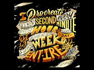 171/365 I Procreate Every Second... And Belong graphism handlettering illustration ipad lettering lettrage logotype procreate type typography