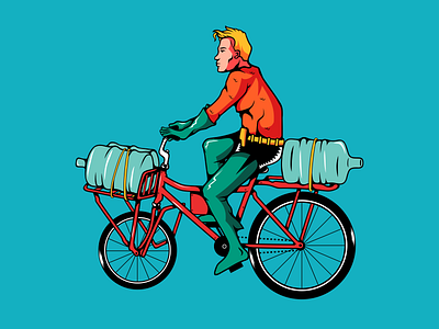 Aquaman bike blue brazil comics design draw dribbble hero hq illustration nostalgia trend