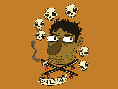 Rodskatesilva ilustrator punk rock silva skate skull