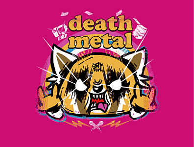 Death Metal aggretsuko anime illustration japan netflix rock