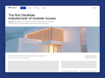 nextech website building company design developer houses housing minimalist modular residential ui ux webdesign website