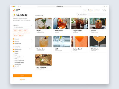 CocktailLab Website - Cocktails