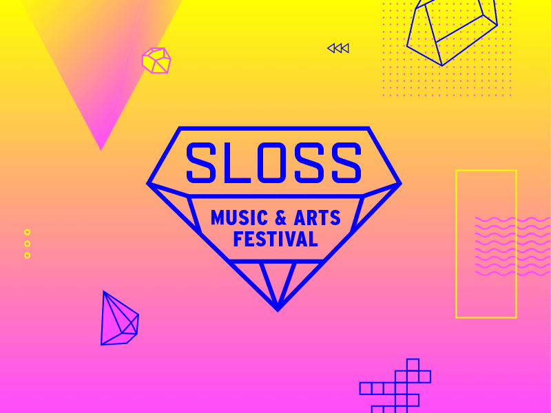 Sloss Music & Arts Festival branding colorful diamond electric festival gradient color jewel logo modern music psychedelic space