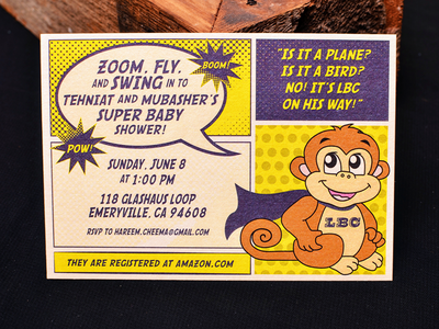 Baby Shower Invite baby shower illustration invitation design super hero