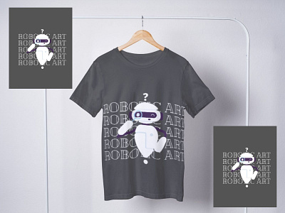 Simple Robotic Print Design For Long Tshirts... advertising branding graphic design print design tshirt design