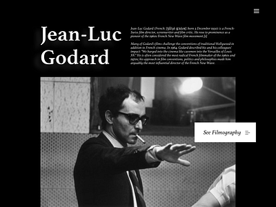 Director's Page art artist biography director directors directory filmography godard movies profile profile design