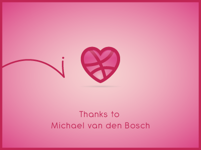 Thanks! dribbble icon invite love vector