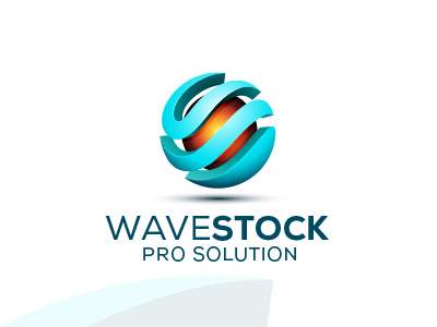 3d Wave Logo 3d logo blue brand branding identity logo wave