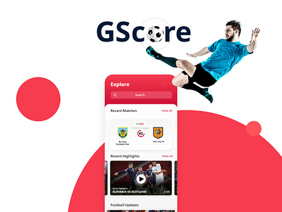 Gscore App UI design football graphic design ui ux
