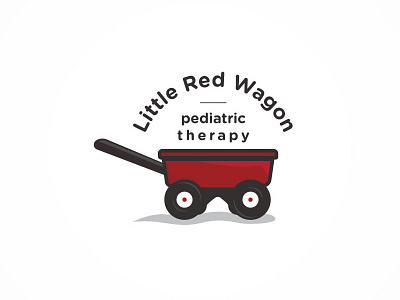 Little Red Wagon Logo fun kids logo pediatric red shop shoping therapy wagon