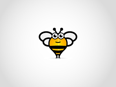 Big Bee Logo bee logo boss brand branding characters design design fly geek business happy face honey illustrative logo kids logo mascot nerd community social