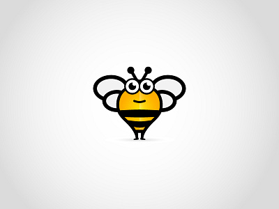 Big Bee Logo bee logo boss brand branding characters design design fly geek business happy face honey illustrative logo kids logo mascot nerd community social