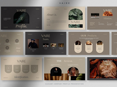 Vaire - Elegant Company Profile PPT #1 app branding design graphic design illustration logo typography ui ux vector