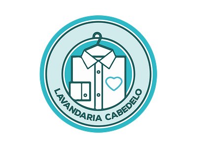 Lavandaria Cabedelo Logo blue brand branding laundry logo love shirt store