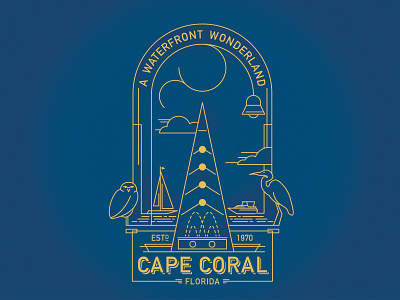 Cape Coral, Florida debut florida graphic design illustration monoline shot