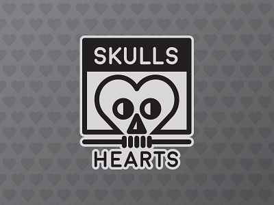 Skulls + Hearts Part 1 hearts illustration skulls stickers