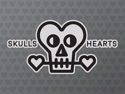 Skulls + Hearts Part 2 hearts illustration skulls stickers