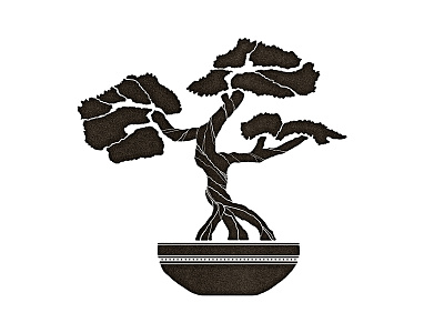 Bonsai Tree #1 bonsai illustration japan photoshop silhouette texture tree