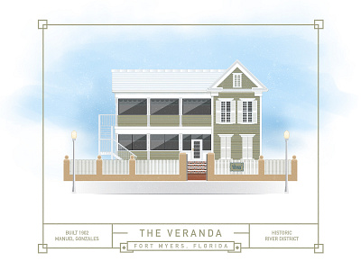 The Veranda architecture building florida fort myers history illustration