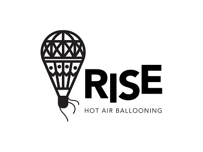 Rise Logo air balloon concept hot logo monoline monoweight type