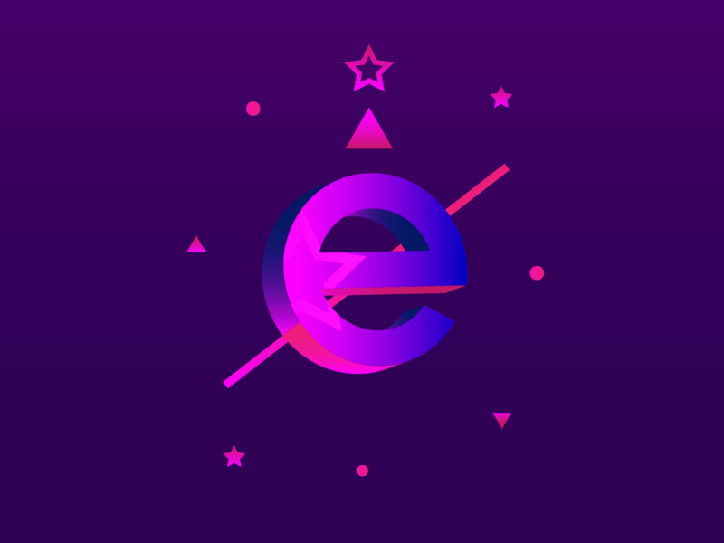 Animated E animation design explosion illustration motion movement type typography vector