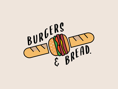 Burgers & Bread branding bread burger fast food fast food logo icon illustration logo restaurant logo