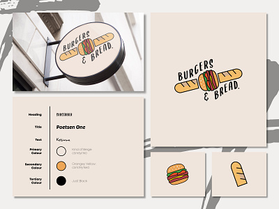 Burgers & Bread branding bread burger design fast food fast food logo icon illustration logo restaurant logo