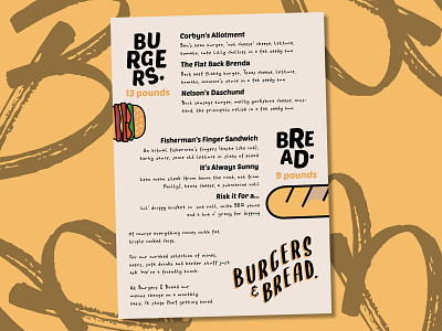 Burgers n' Bread Menu