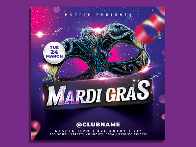 Mardi Gras Carnival Flyer Template carnival carvevale flyer club flyer design elegant event flyer flyer template invitation mardi gras flyer mardi gras party mardigras mask masquerade flyer party flyer poster print promotion