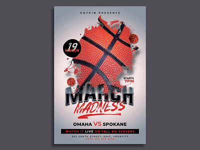 March Madness Basketball Flyer Template
