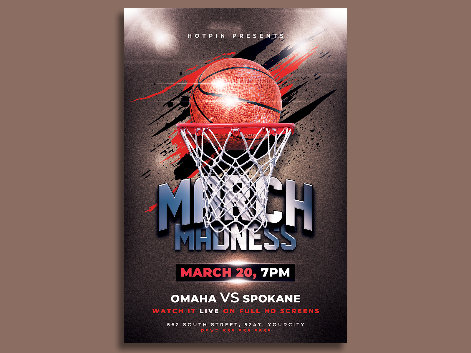 March Madness Basketball Flyer Template by Hotpin on Dribbble