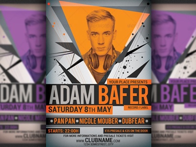 Modern Party Flyer Template a5 club colourful design dj electro event festival flyer flyer template house invitation layout minimal modern music nightclub party poster print spring summer tech house techno template