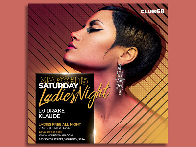 Ladies Night Flyer Template birthday party classy flyer club flyer dj flyer dj flyer event dj party flyer elegant fashion flyer template girls night out glamour invitation ladies night luxury night club nightclub party flyer seductive fridays