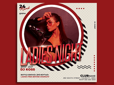 Ladies Night Party Flyer Template birthday bash birthday party classy flyer club flyer dj flyer dj flyer event dj party flyer elegant fashion flyer template girls night out glamour invitation ladies night luxury night club nightclub party flyer