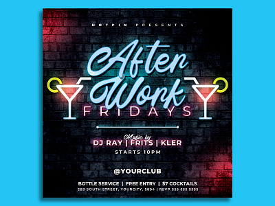 After Work Party Flyer Template club flyer dj flyer dj flyer event dj party flyer elegant fashion flyer template girls night out glamour invitation ladies night luxury night club nightclub party flyer sexy vip lounge