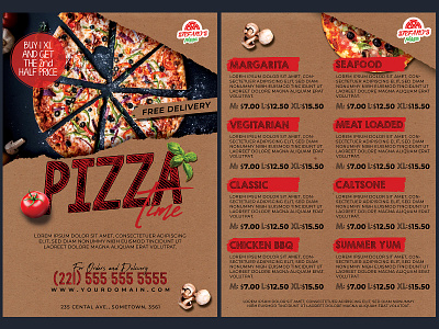 Pizza Promotion Flyer Menu Template By Hotpin On Dribbble