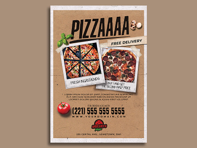 Pizza Flyer Template design flyer flyer design italian italiano menu photoshop pizza pizza advertising pizza menu pizza offer pizzeria pizzeria menu print print ready promotion psd template