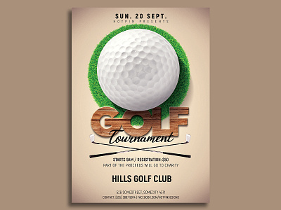 Golf Tournament Flyer Template flyer golf golf ball golf course golf event golf flyer golf tournament golfer golfing post poster sport sports bar sports flyer