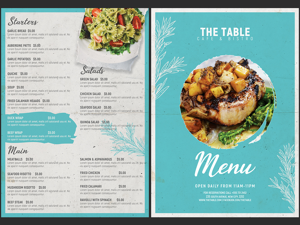 A4 Menu designs, themes, templates and downloadable graphic elements on
