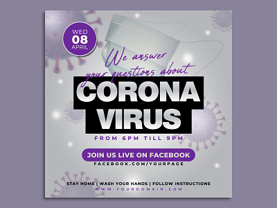 Corona Virus Live Event Flyer Banner Template