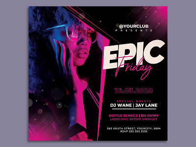 Night Club Party Flyer Template birthday bash birthday party classy classy flyer club flyer dj flyer dj flyer event dj party flyer elegant fashion flyer template girls night out glamour invitation ladies night luxury night club nightclub party flyer