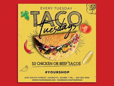 Taco Tuesdays Flyer Template food flyer hotpin menu mexican mexican flyer mexico promotion promotional psd restaurant restaurant flyer taco taco tuesdays tacos template text texture tuesdays