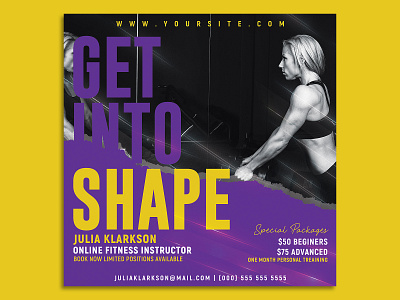 Fitness Prersonal Trainer Flyer fitness promo flyer flyers gym gym flyer health marketing modern personal trainings promotion sport studio supplements trainer training