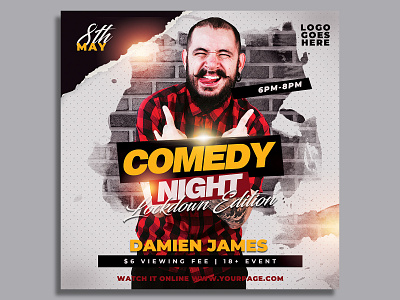 Stand Up Comedy Flyer comedian comedy comedy club comedy flyer comedy night comedy show flyer template instagram flyer instagram post instagram template invitation open mic podcast show square flyer stand up comedy template
