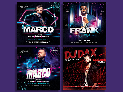 Dj Party Flyer Template bundle